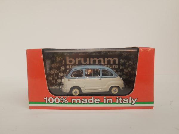 Brumm Fiat 600 Multipla schaalmodel 1:43 blauw/wit