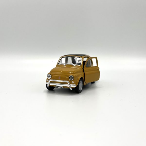 Fiat 500 auto okergeel 1:43