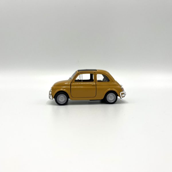 Fiat 500 auto okergeel 1:43
