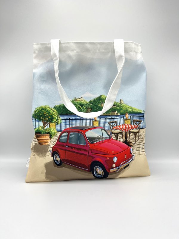 Canvas totebag rode Fiat