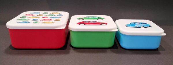 Set van 3 vierkante lunchboxjes