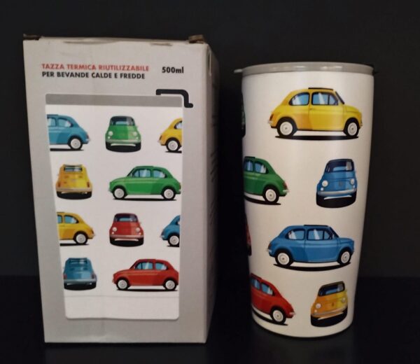 Fiat500 RVS beker