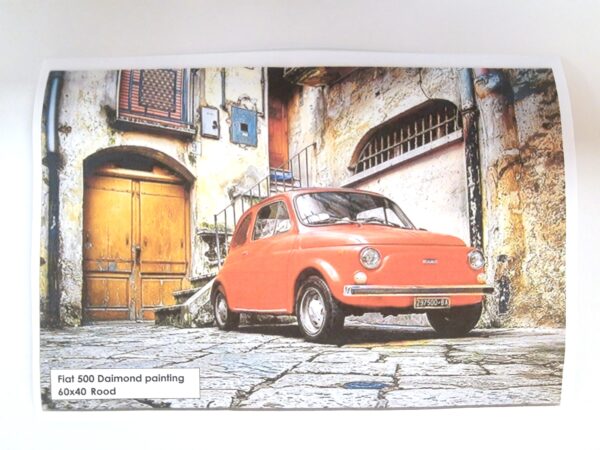 Diamant painting rode Fiat 500