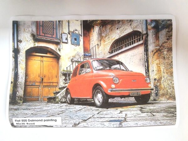 Diamant painting rode Fiat 500