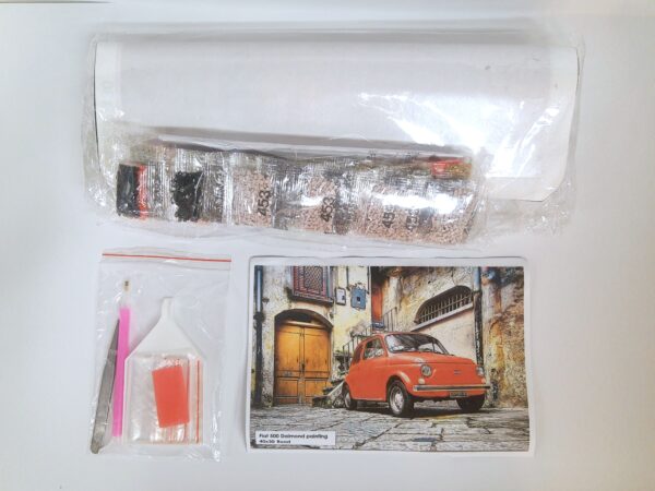 Diamant painting rode Fiat 500
