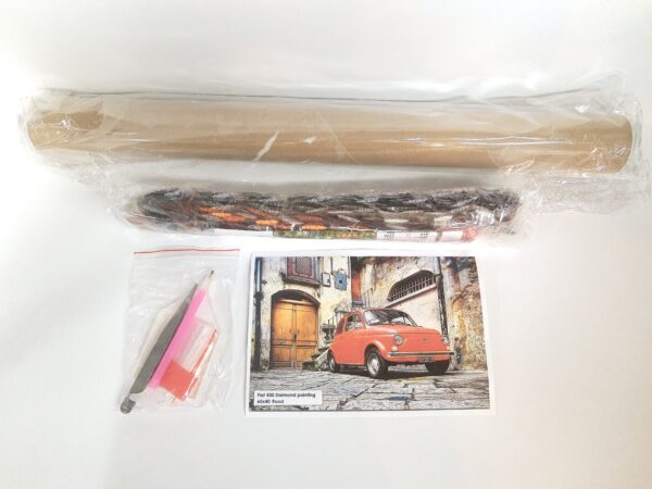Diamant painting rode Fiat 500