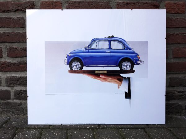 Poster blauwe Fiat 500